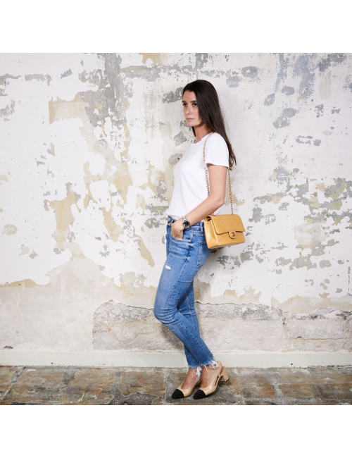 Sac CHANEL cuir d'agneau siglé "CHANEL" "CC"