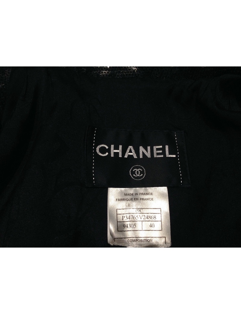 Veste à sequins noirs T40 CHANEL
