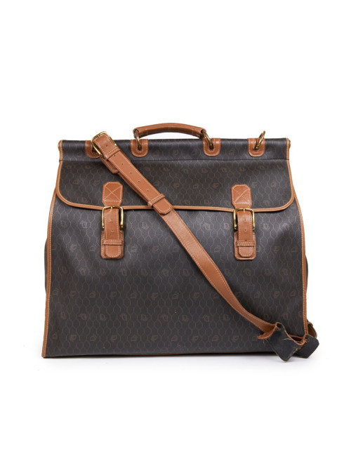 Sac de voyage CHRISTIAN DIOR toile monogrammée noire et marron