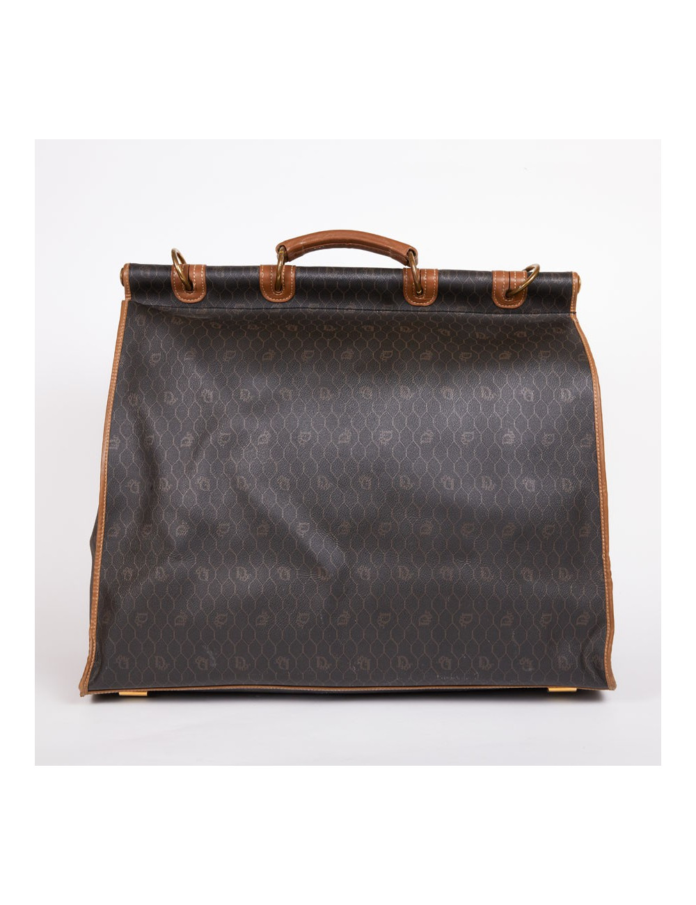 Sac de voyage CHRISTIAN DIOR toile monogrammée noire et marron