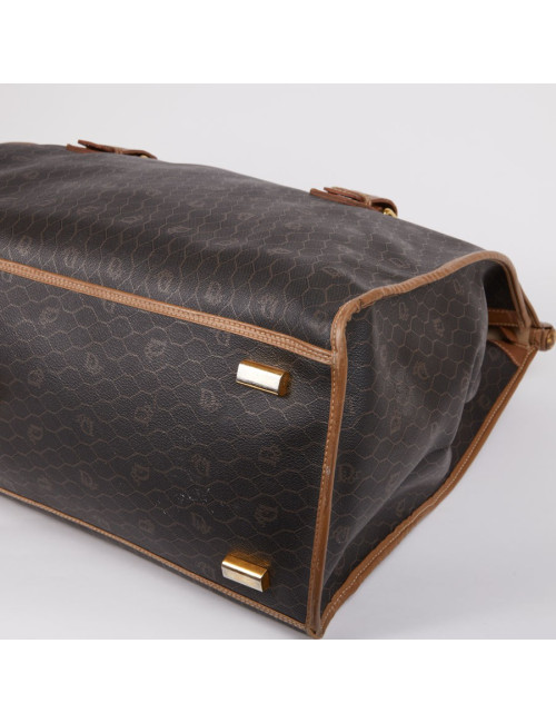 Sac de voyage CHRISTIAN DIOR toile monogrammée noire et marron