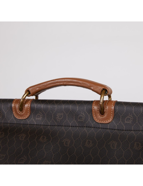 Sac de voyage CHRISTIAN DIOR toile monogrammée noire et marron