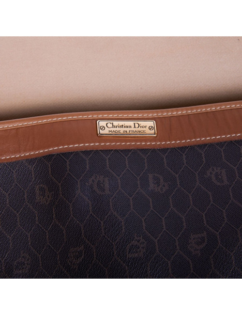 Sac de voyage CHRISTIAN DIOR toile monogrammée noire et marron
