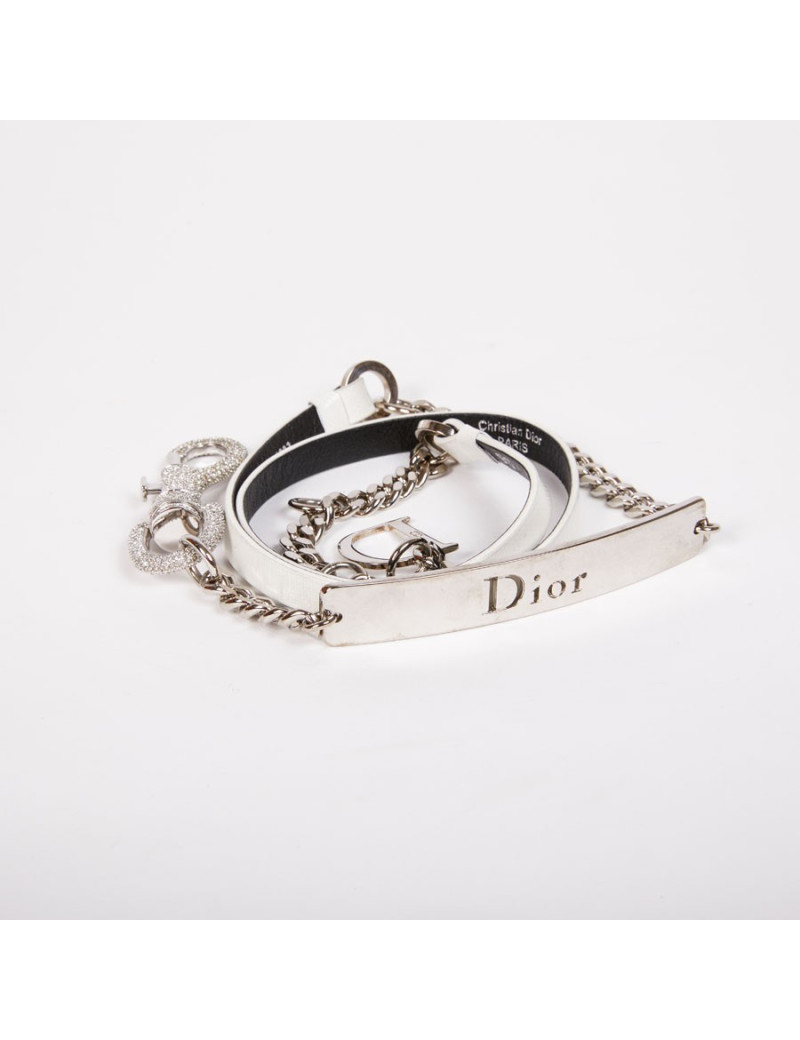 Ceinture t 90  CHRISTIAN DIOR mousqueton strass