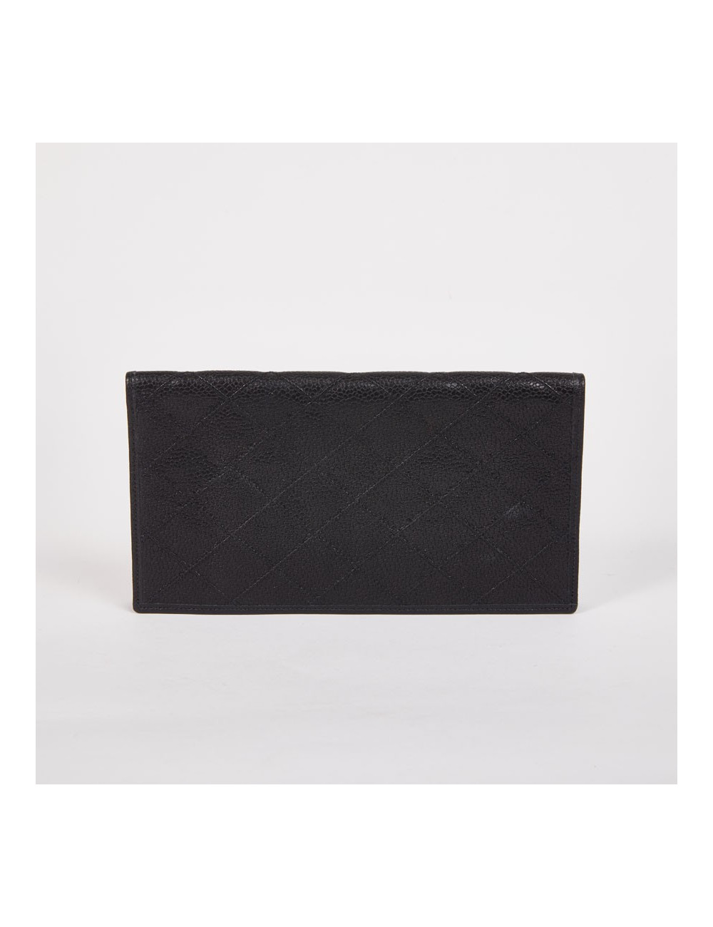 Porte-chéquier CHANEL cuir grainé noir