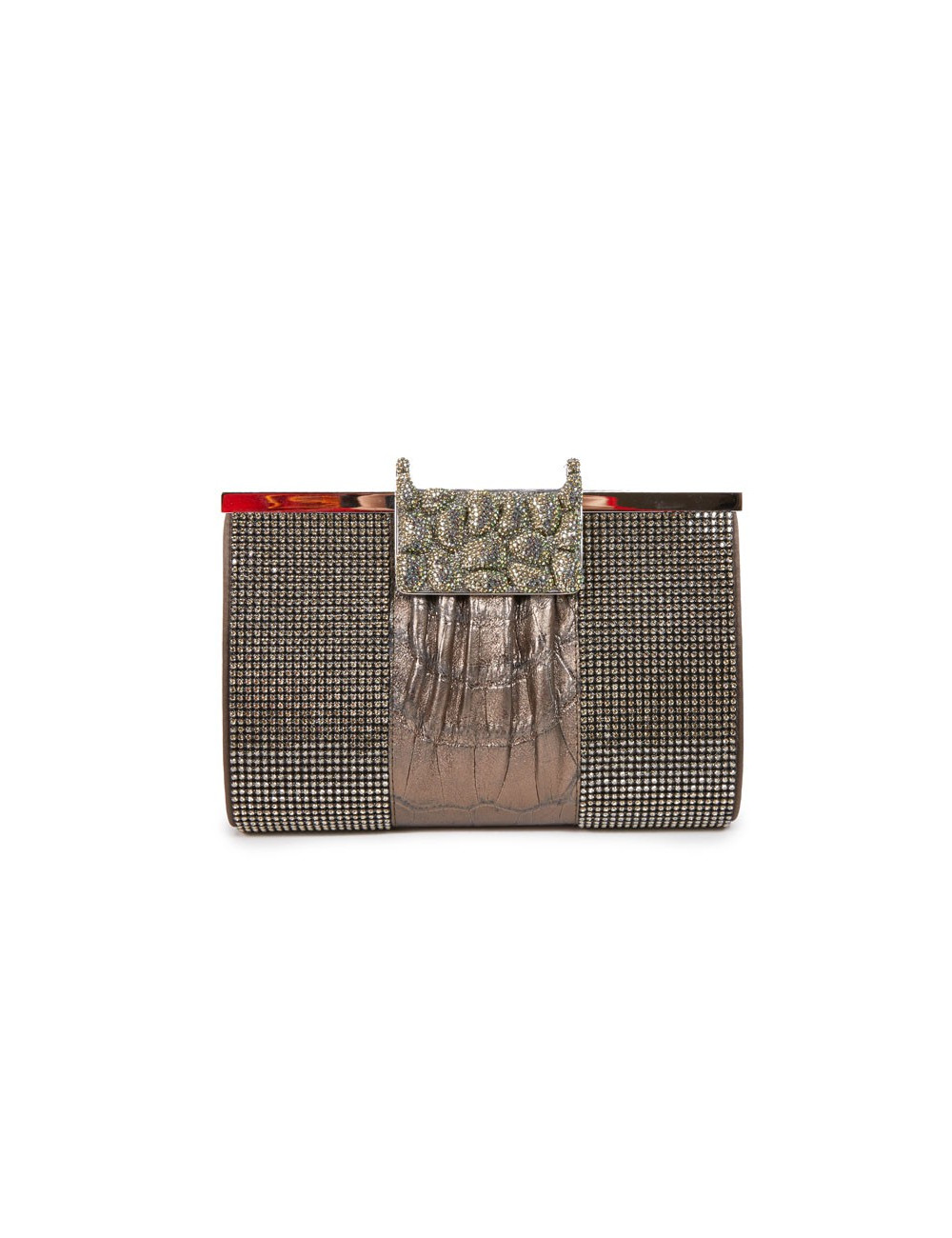 Pochette DANIEL SWAROVSKI en crocodile et cristal mesh