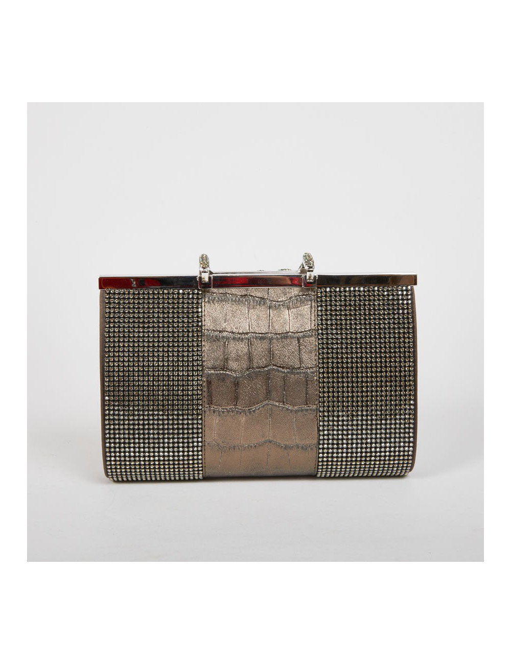 Pochette DANIEL SWAROVSKI en crocodile et cristal mesh