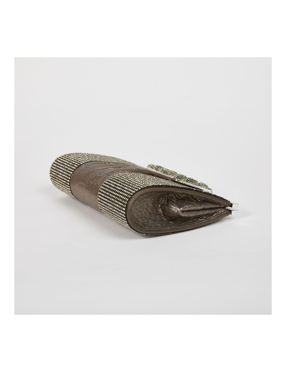 Pochette DANIEL SWAROVSKI en crocodile et cristal mesh