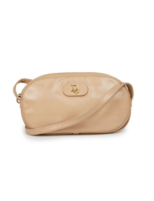 Sac CHRISTIAN DIOR vintage bandoulière cuir beige
