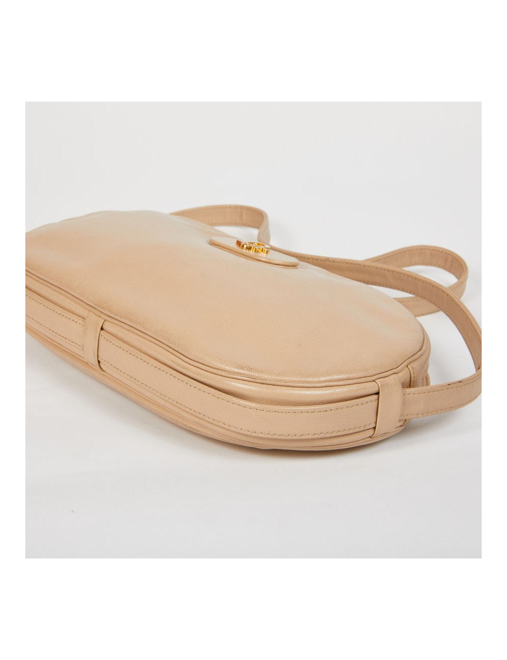 Sac CHRISTIAN DIOR vintage bandoulière cuir beige