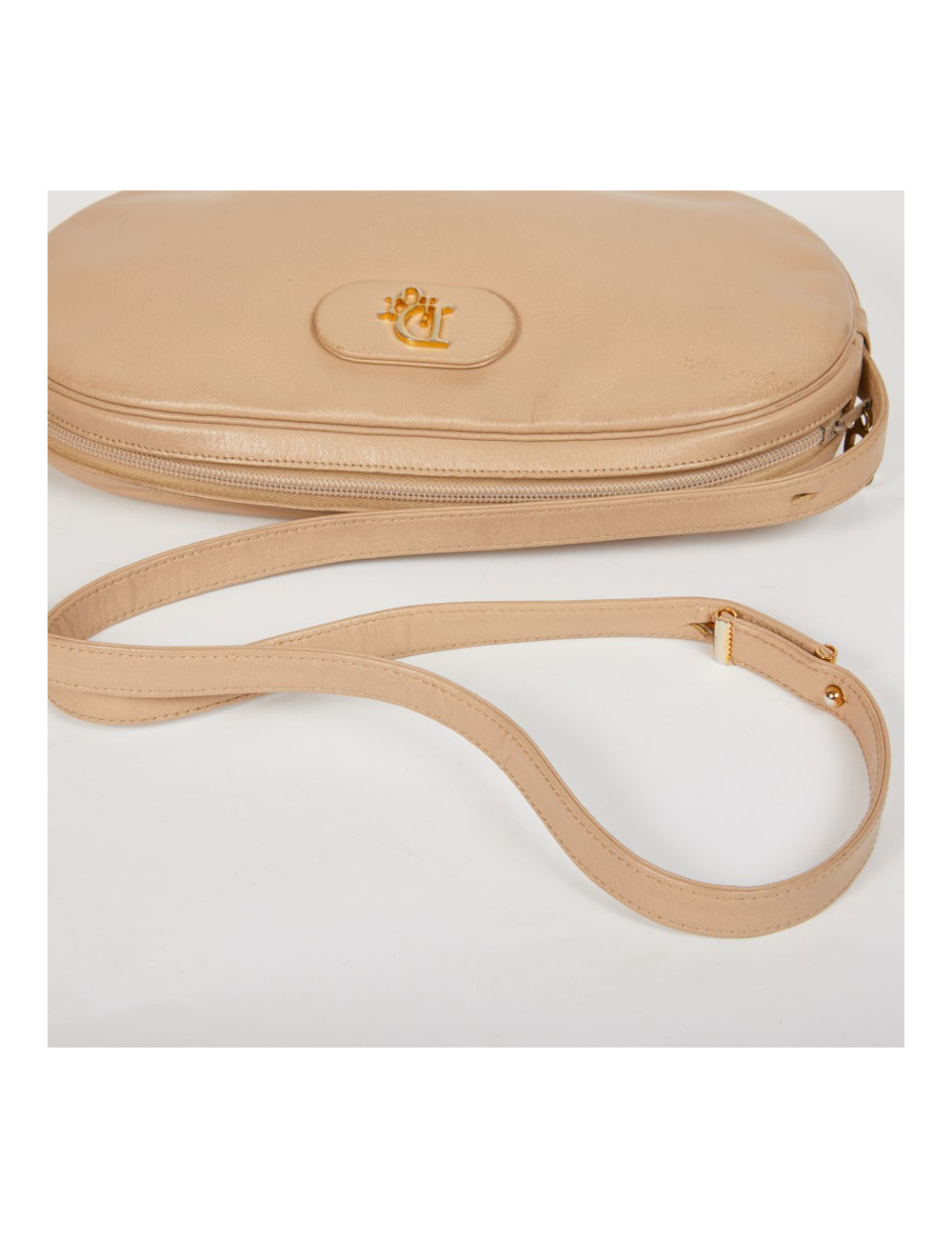 Sac CHRISTIAN DIOR vintage bandoulière cuir beige