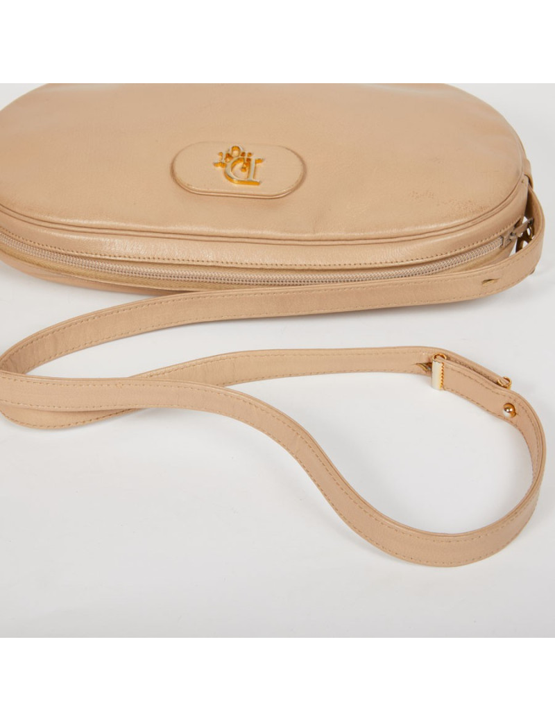 Sac CHRISTIAN DIOR vintage bandoulière cuir beige