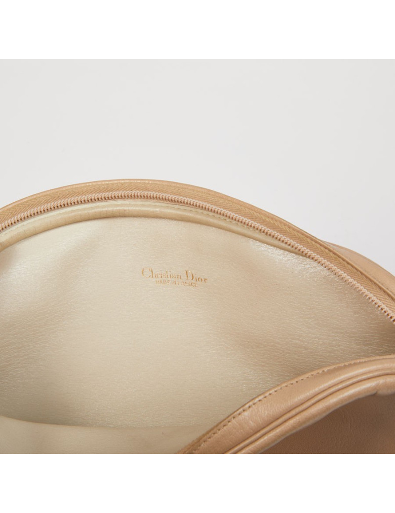 Sac CHRISTIAN DIOR vintage bandoulière cuir beige