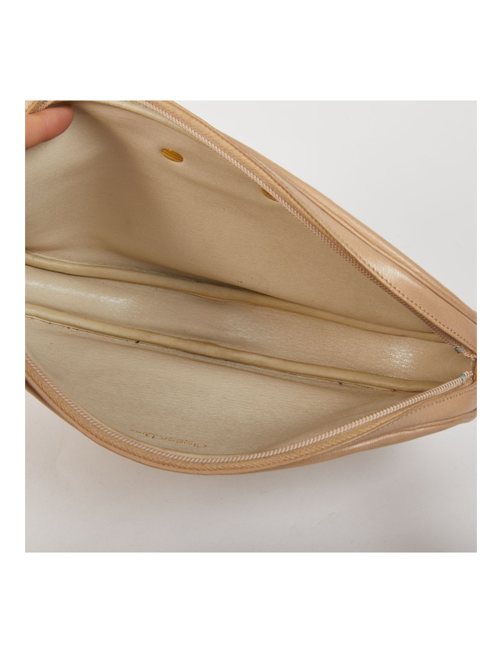 Sac CHRISTIAN DIOR vintage bandoulière cuir beige