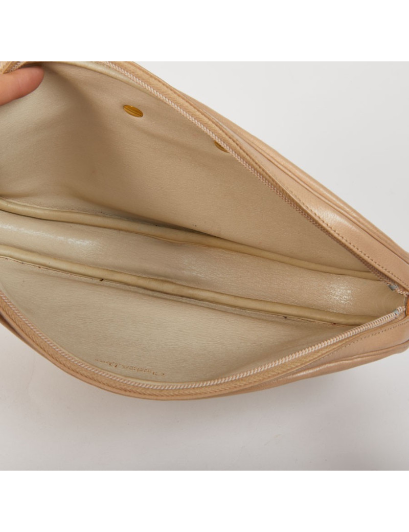 Sac CHRISTIAN DIOR vintage bandoulière cuir beige