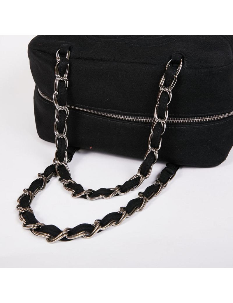 Sac CHANEL jersey noir