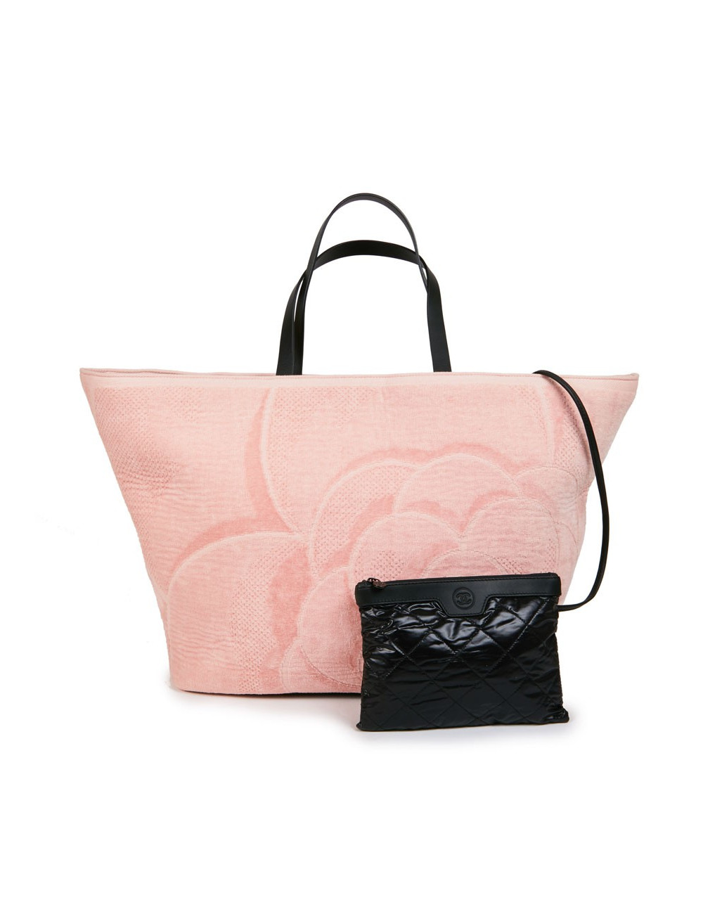 Sac de plage CHANEL en éponge rose