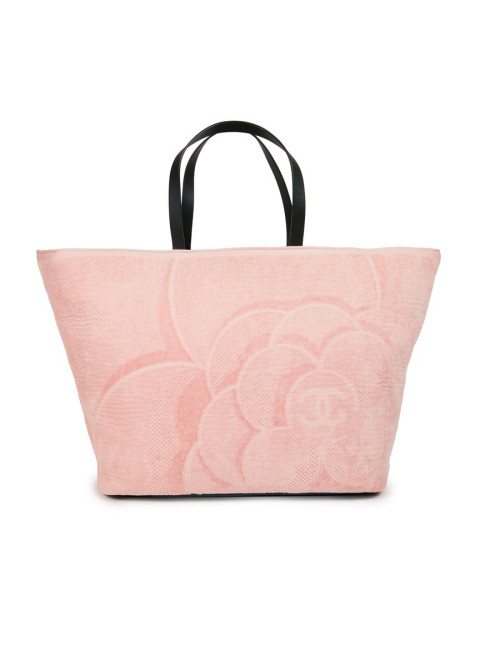 Sac de plage CHANEL en éponge rose