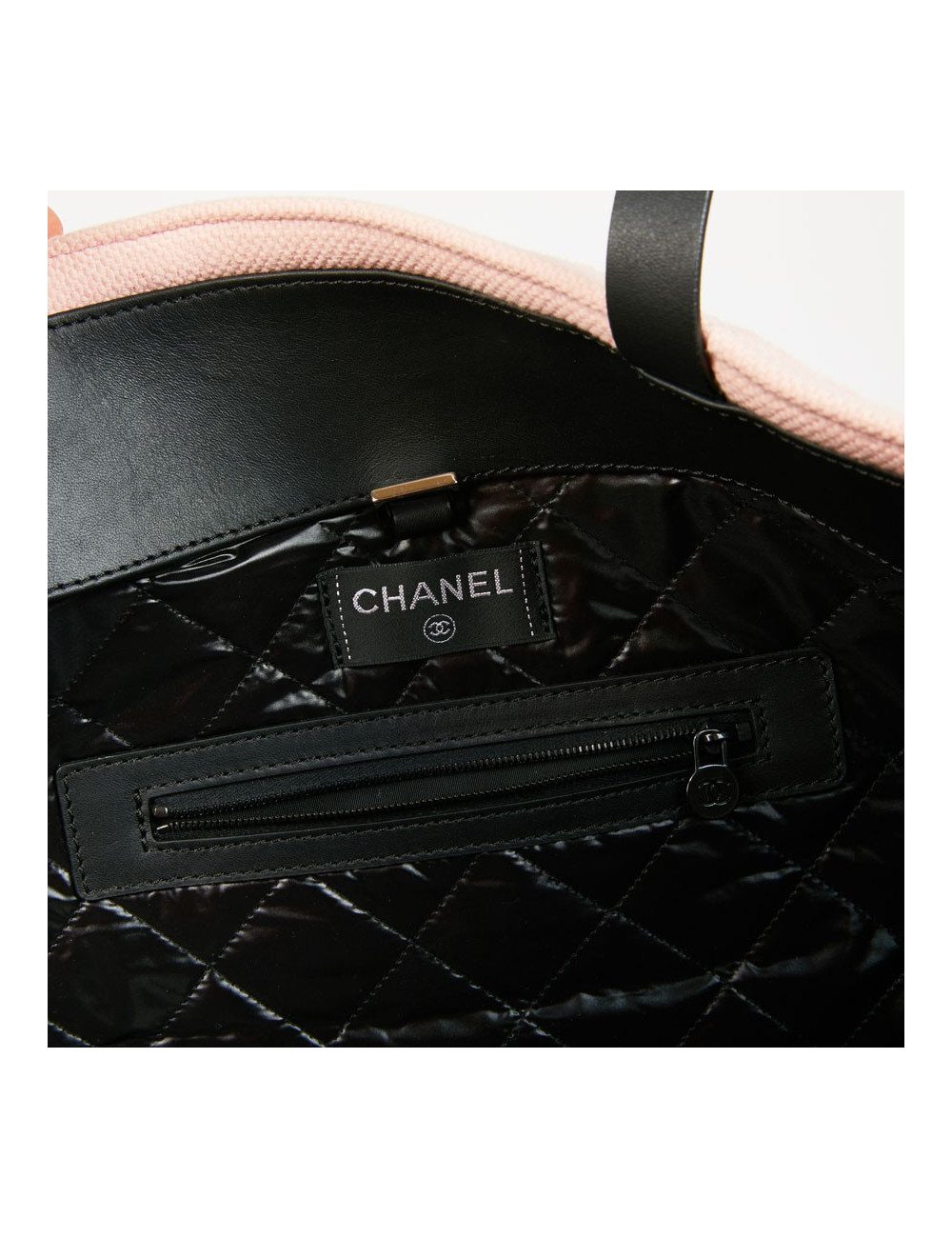 Sac de plage CHANEL en éponge rose