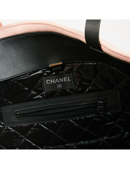 Sac de plage CHANEL en éponge rose