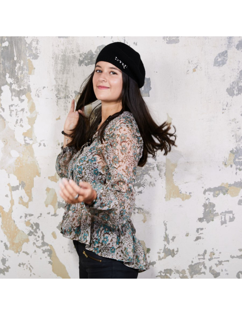 Béret CHANEL cachemire noir 