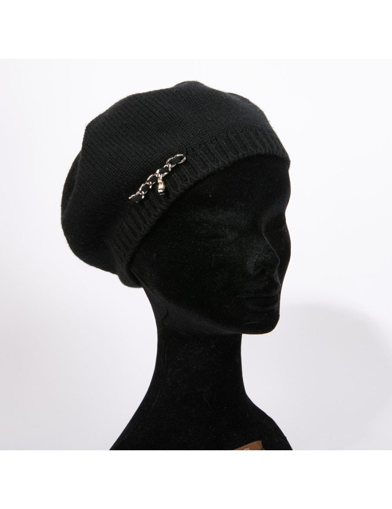 Béret CHANEL cachemire noir