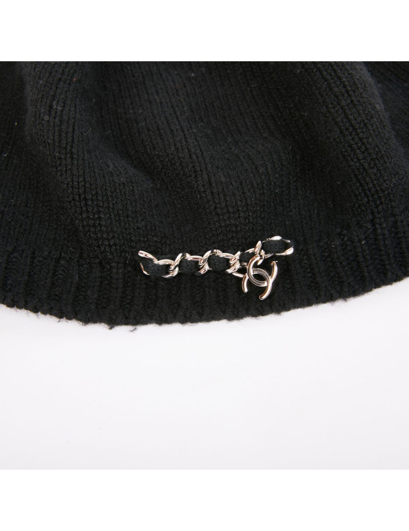 Béret CHANEL cachemire noir