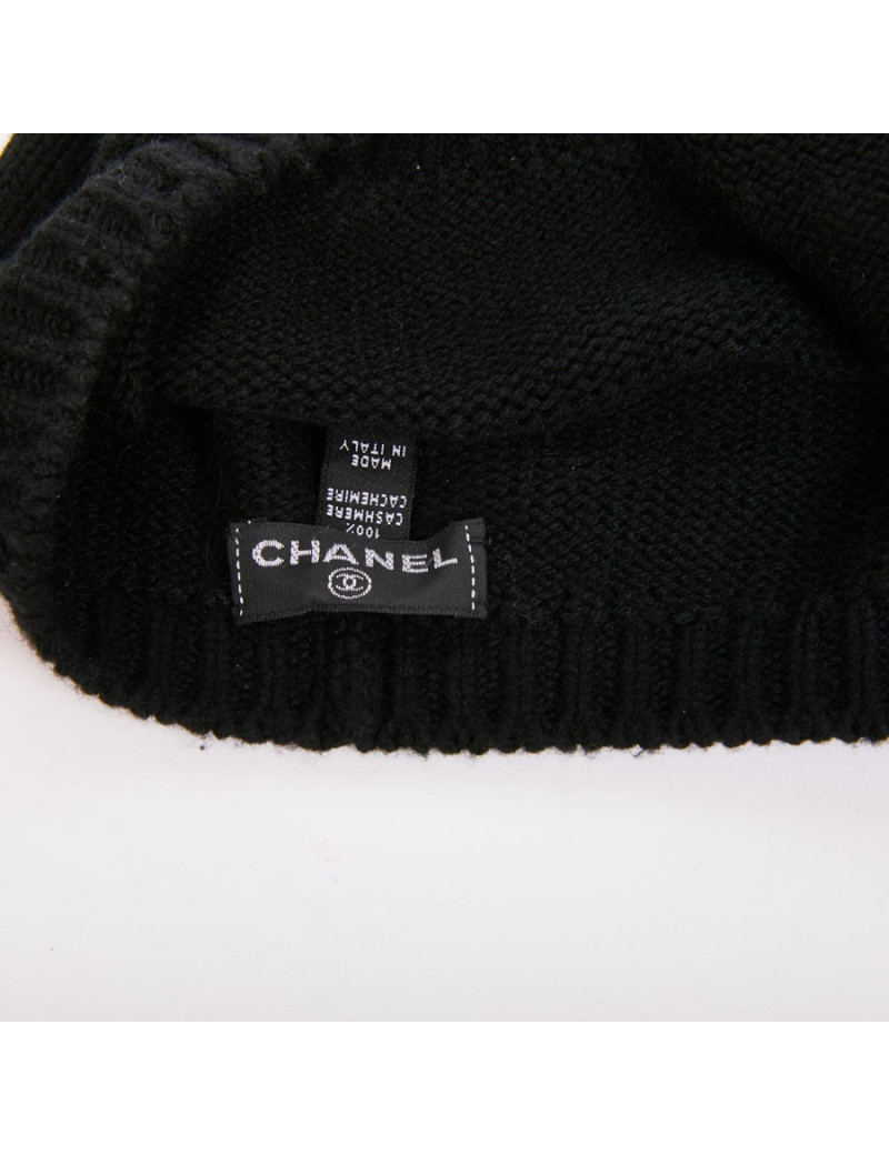Béret CHANEL cachemire noir 