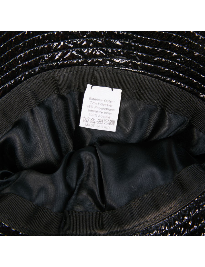 Chapeau de pluie CHANEL noir verni
