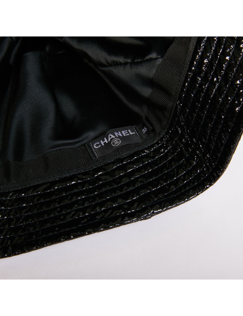 Chapeau de pluie CHANEL noir verni