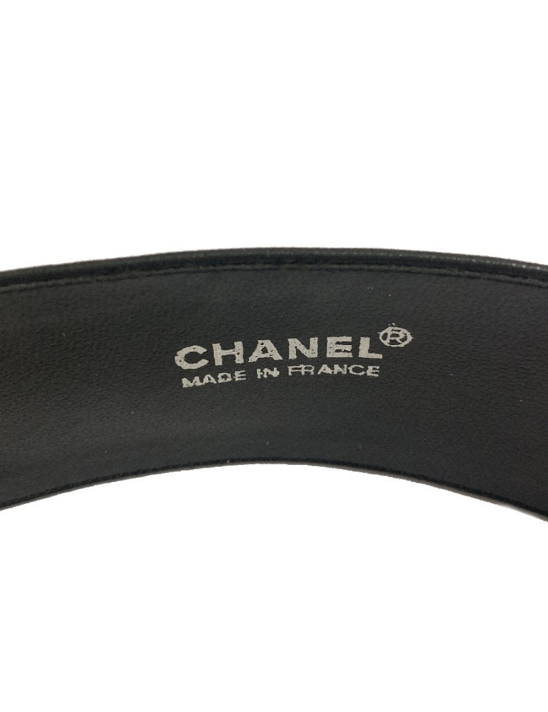 Ceinture vintage CHANEL cuir noir