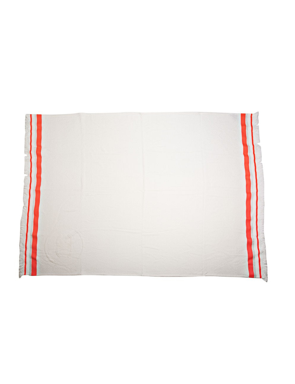 Serviette de plage CHANEL blanche et rose fluo