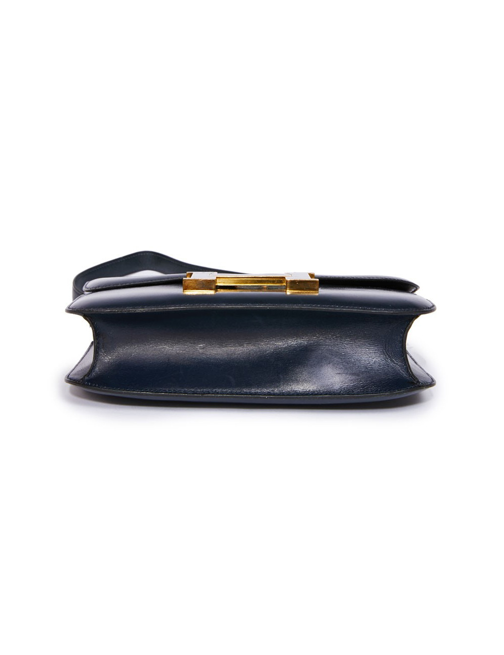 Sac Constance HERMES cuir box bleu