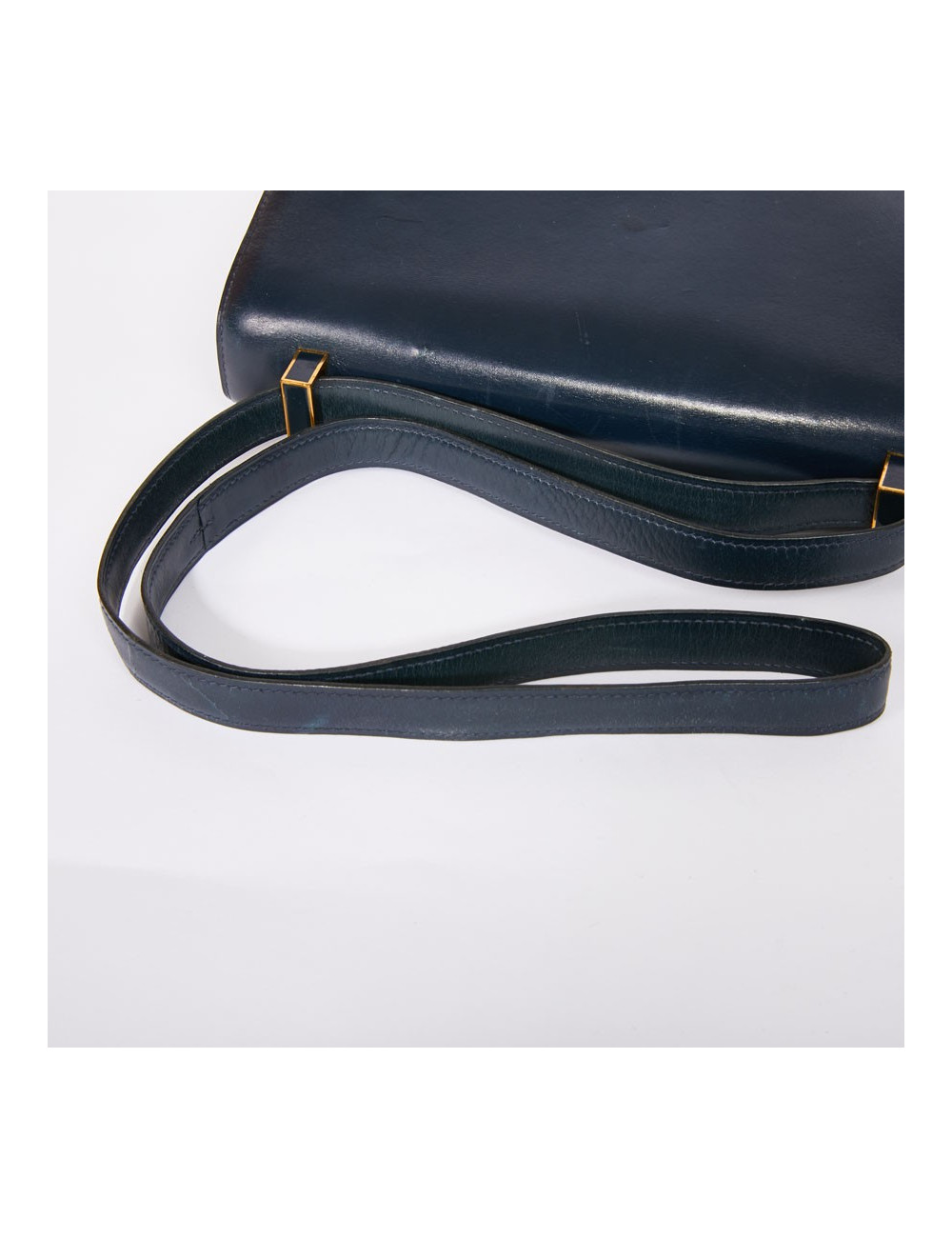 Sac Constance HERMES cuir box bleu