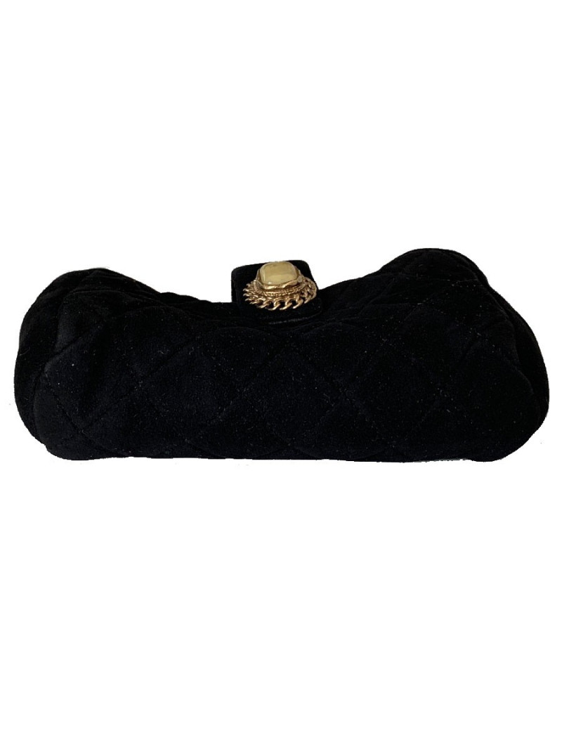 Porte monnaie CHANEL veau velours noir