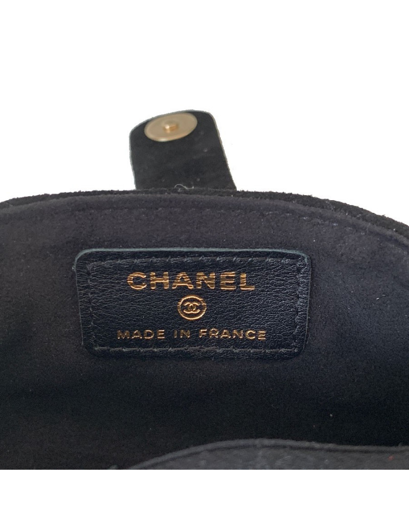 Porte monnaie CHANEL veau velours noir