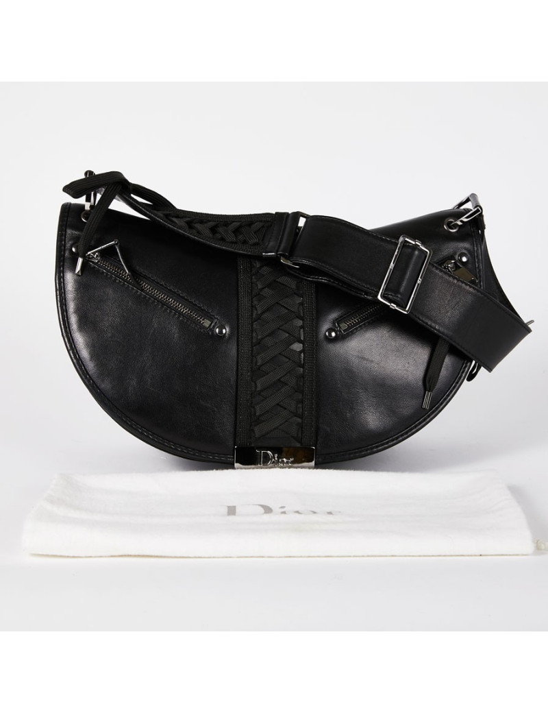 sac CHRISTIAN DIOR cuir noir