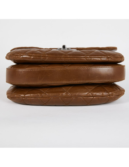 Sac CHANEL cuir d'agneau marron souple matelassé