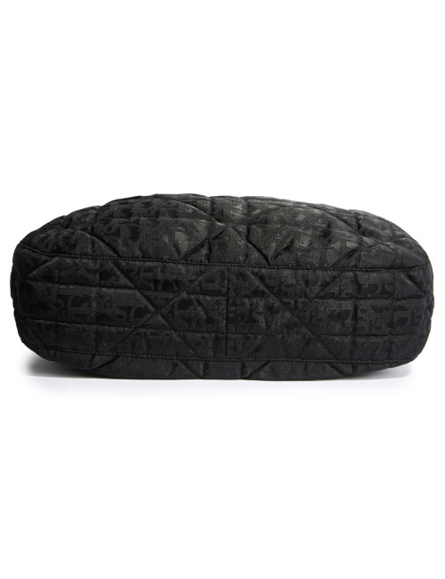 Sac toile monogramme CHRISTIAN DIOR fausse fourrure