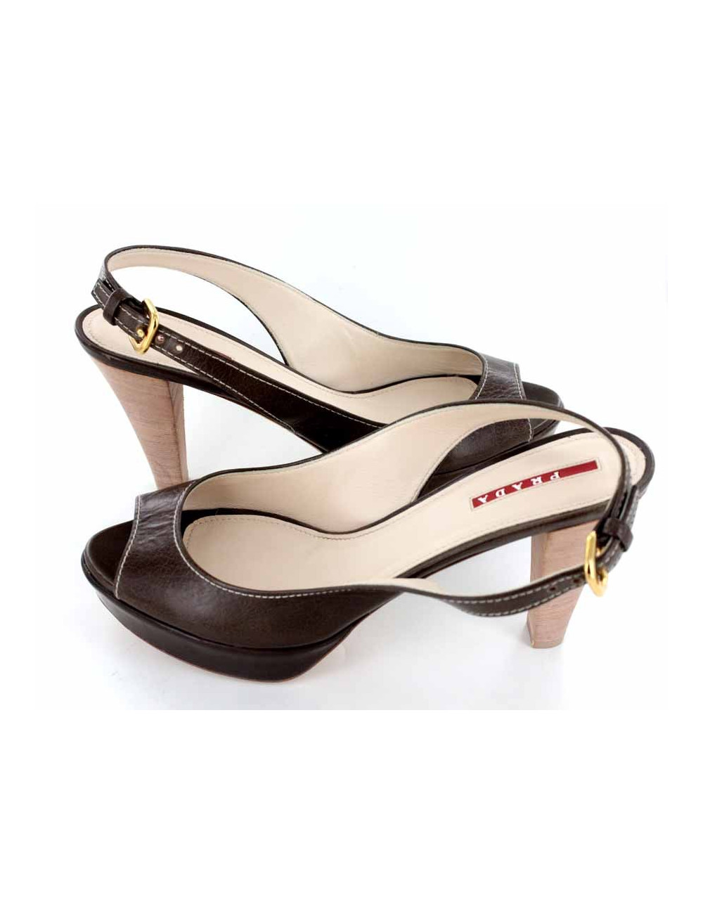 Escarpins PRADA en cuir marron T. 39