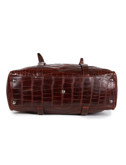 Sac de voyage CELINE alligator marron du Mississippi