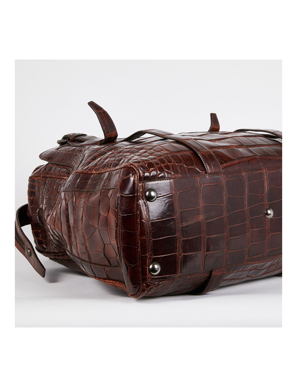 Sac de voyage CELINE alligator marron du Mississippi