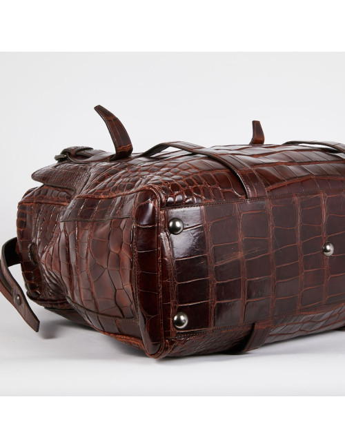 Sac de voyage CELINE alligator marron du Mississippi