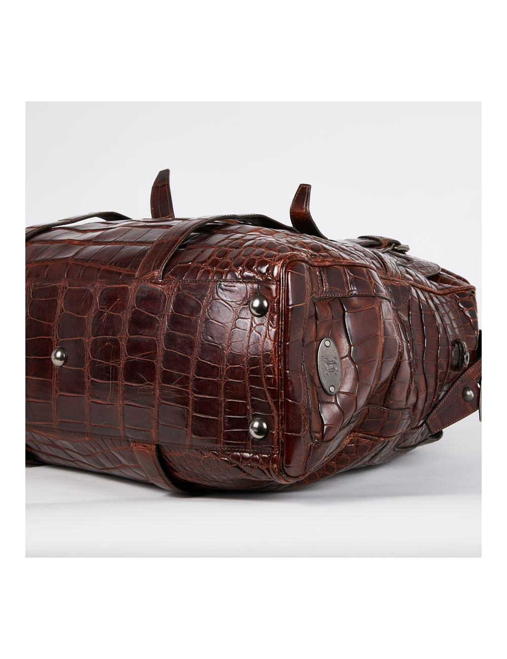 Sac de voyage CELINE alligator marron du Mississippi