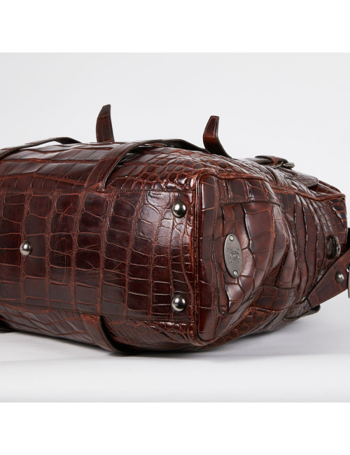 Sac de voyage CELINE alligator marron du Mississippi