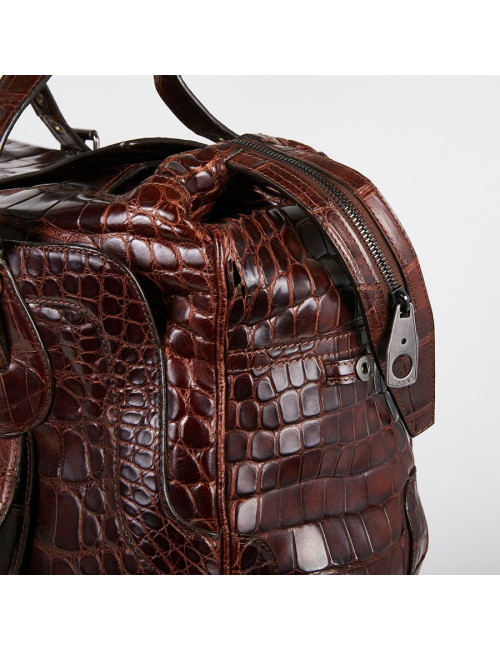 Sac de voyage CELINE alligator marron du Mississippi