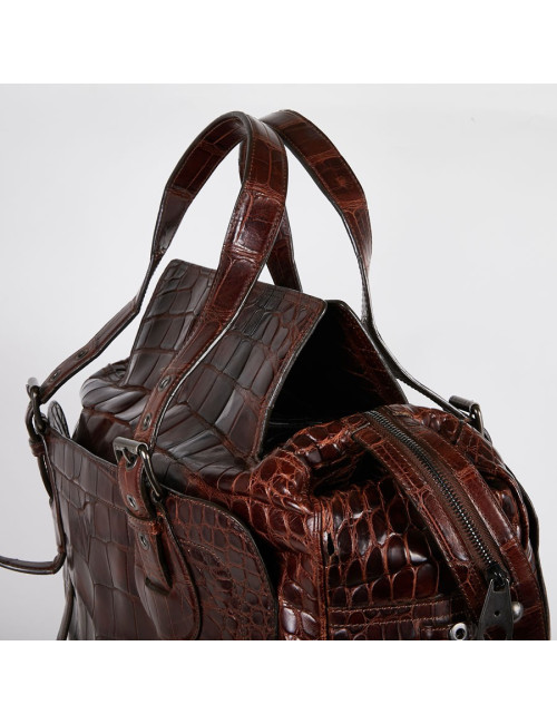 Sac de voyage CELINE alligator marron du Mississippi