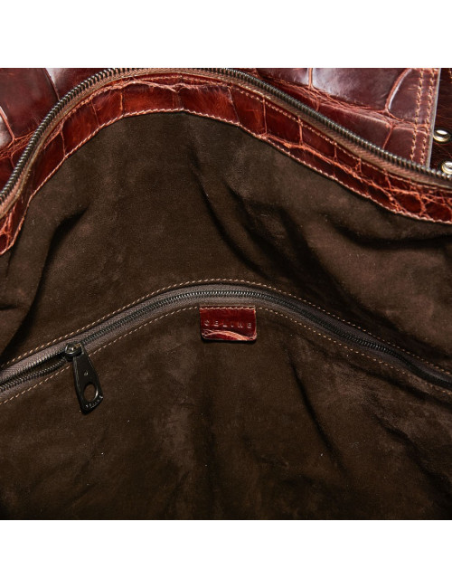Sac de voyage CELINE alligator marron du Mississippi