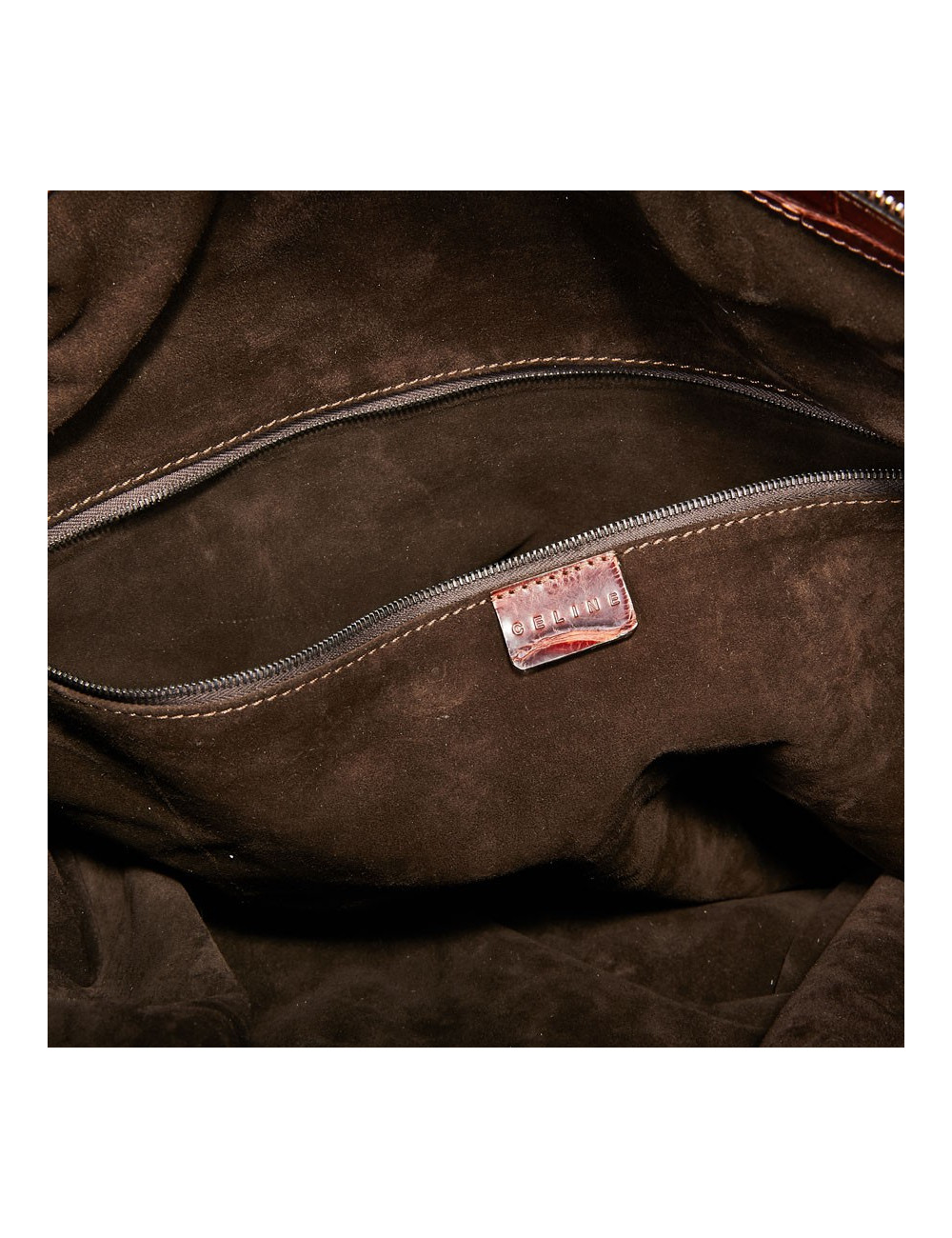 Sac de voyage CELINE alligator marron du Mississippi