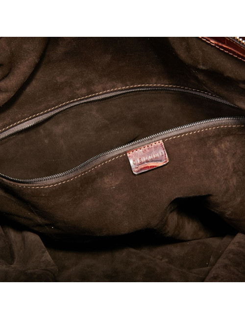 Sac de voyage CELINE alligator marron du Mississippi